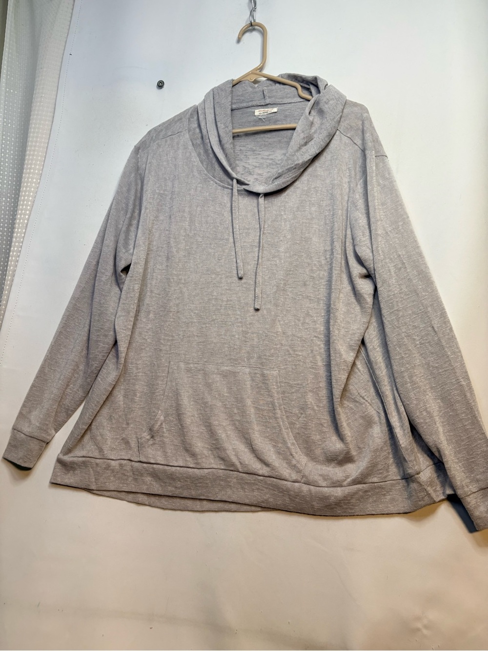 Women’s Heather Gray Lightweight Sweater Hoodie 3X by Weatherproof Vintage